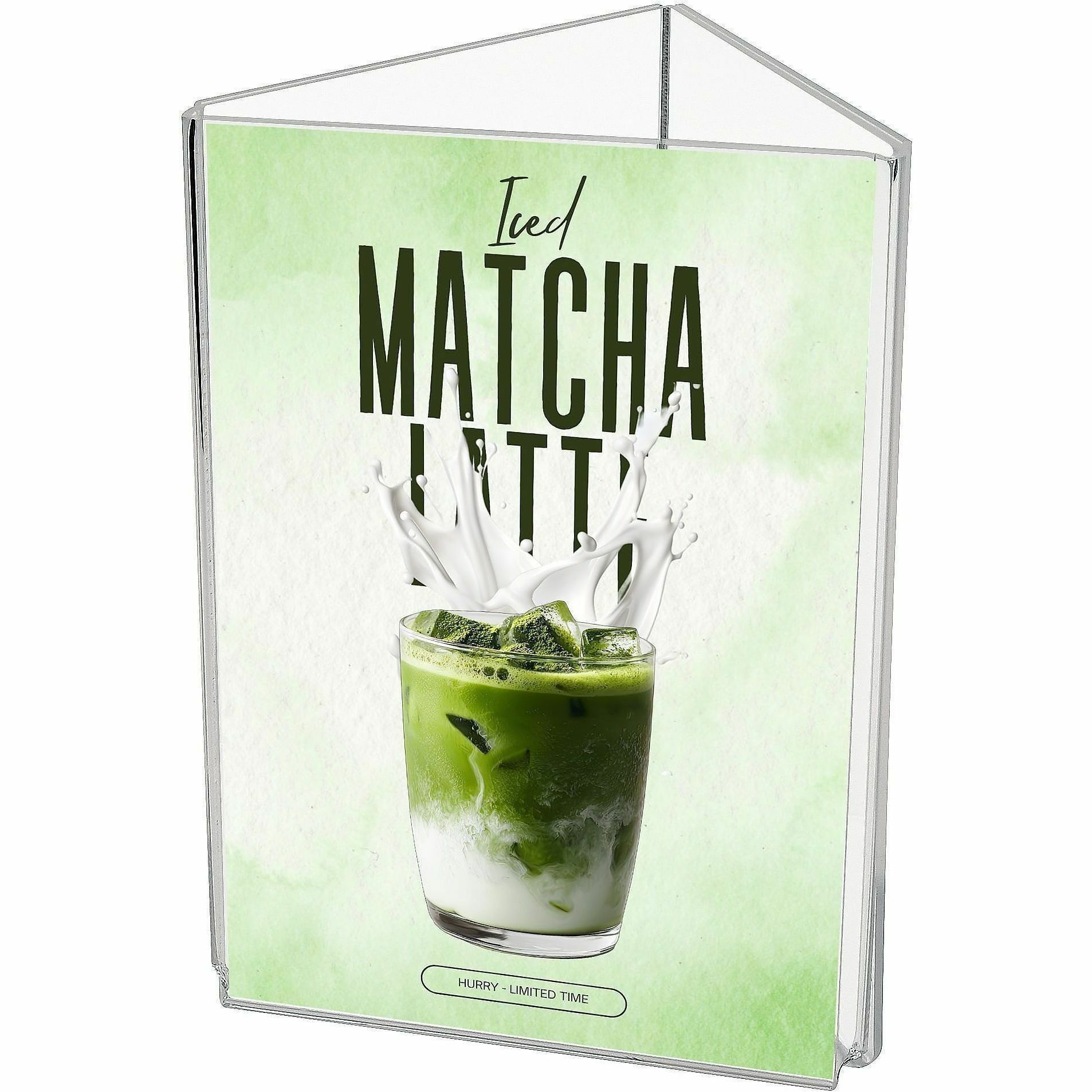 Image of Deflecto 3-Sided Sign/Menu Holder - Support 4" x 6" Media - Plastic, Polystyrene - Clear - 1 Each