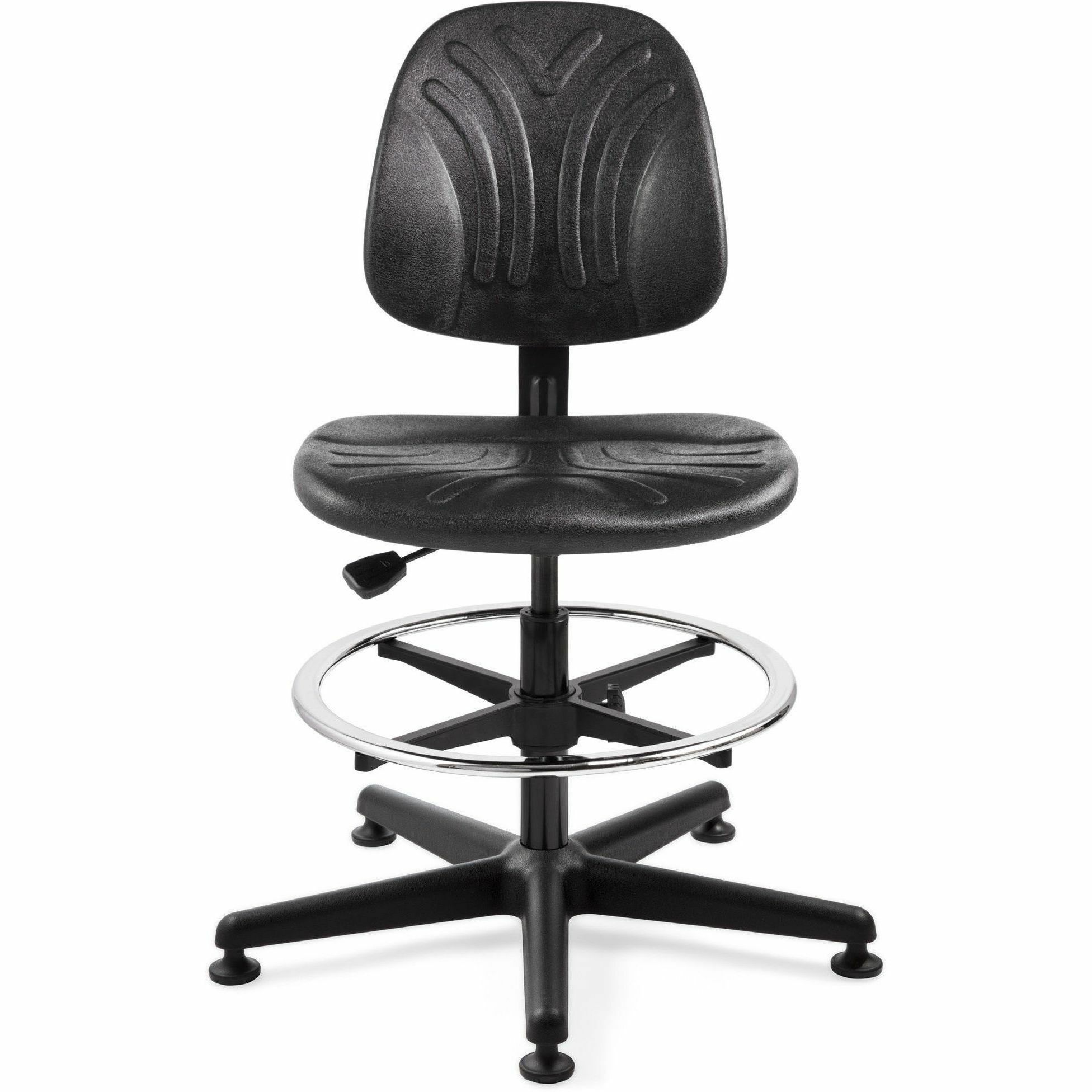 BEVCO Dura Series Heavy-Duty Chair - Polyurethane Seat Material - High Back - 5-star Base - Black - 1 Each