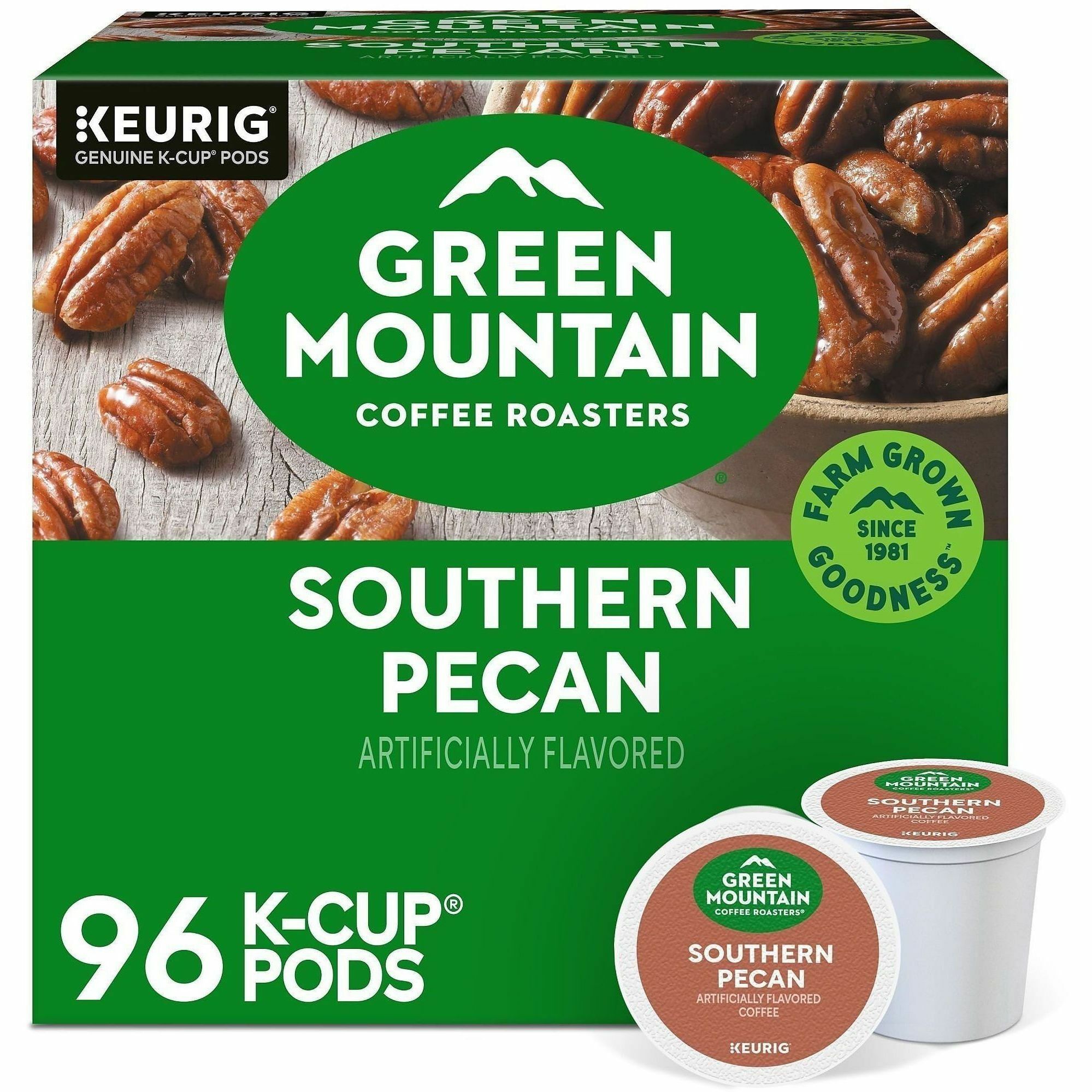 Green Mountain Coffee Roasters® K-Cup Southern Pecan Coffee - Compatible with Keurig K-Cup Brewer - Light - 24 K-Cup - K-Cup - Southern Pecan, Pecan, Roasted - 4 / Carton