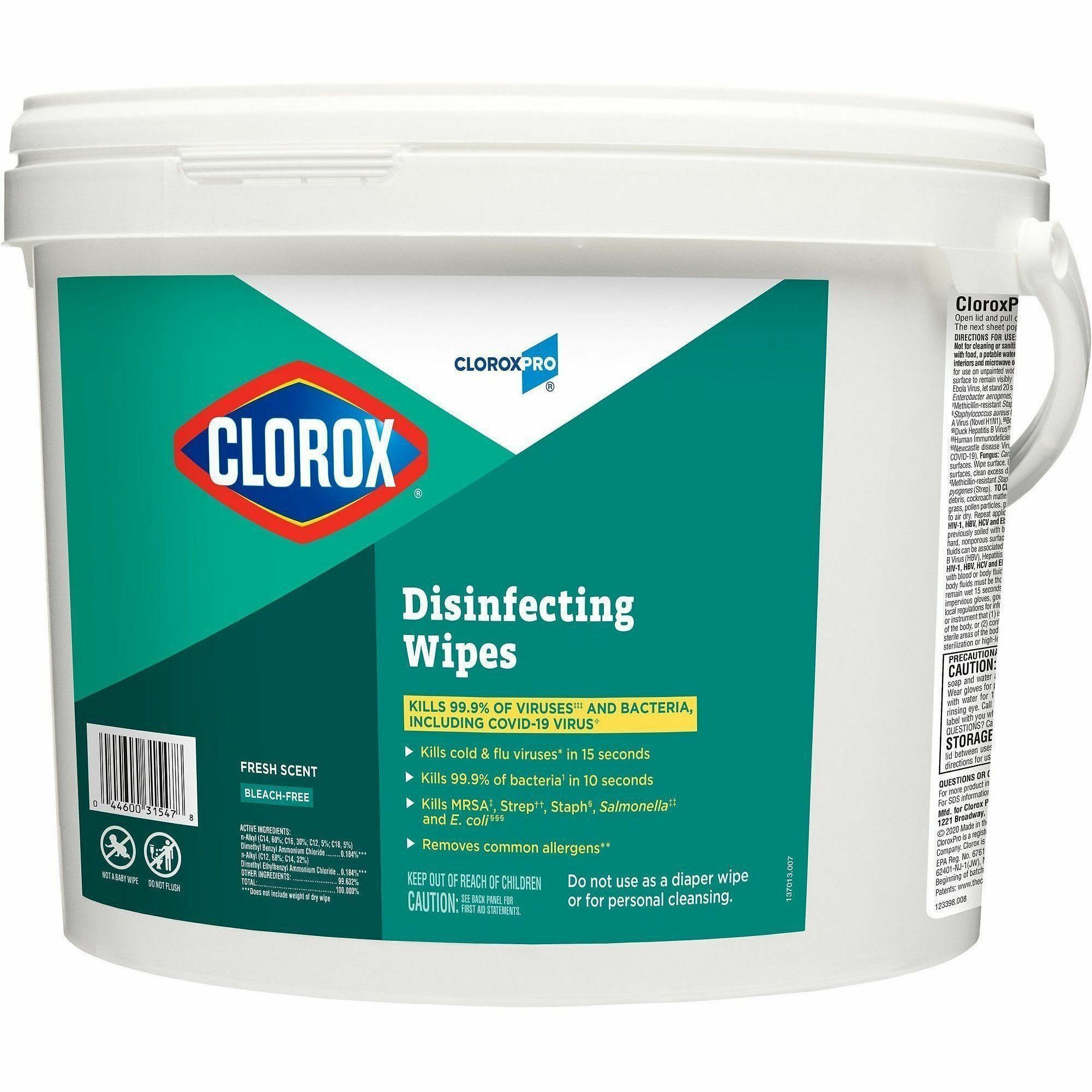 Clorox Scented Disinfecting Wipes - For Multi Surface, Multipurpose - Wipe - Fresh Scent - Recommended For: Bacteria Remover, Germs Remover, Virus Remover, Pet Dander Remover, Allergen Remover, Pollen Remover, Grass Remover, Soap Scum Remover - Anti-bacte