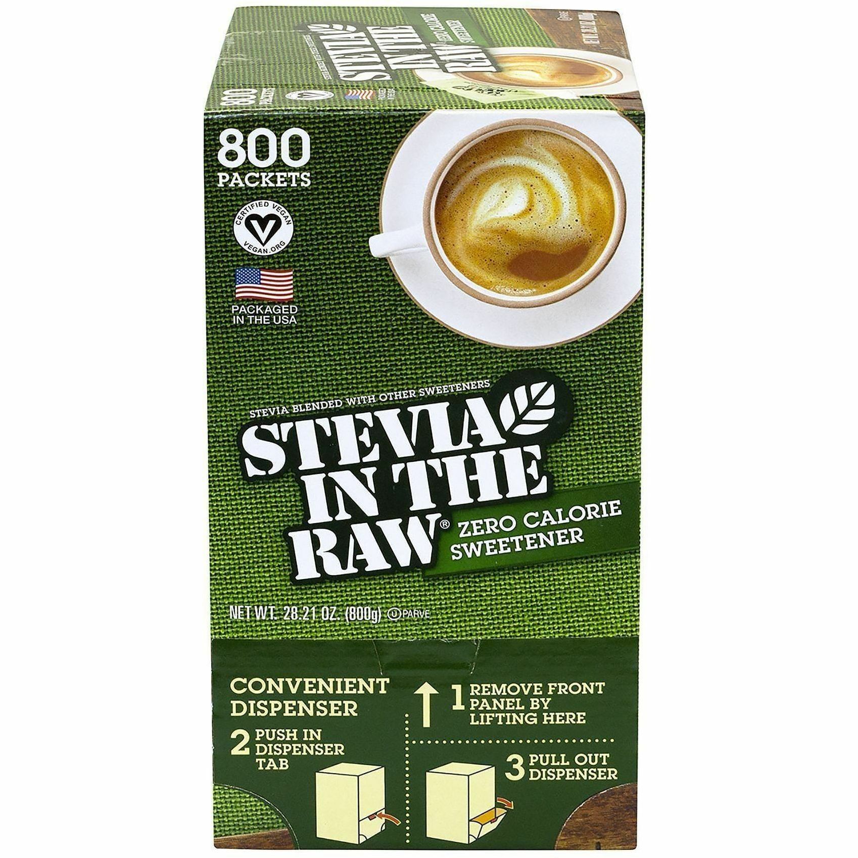 Green Rabbit Stevia in the Raw Sweetener - Stevia Flavor - Natural Sweetener - 800/Bag - 1 / Carton