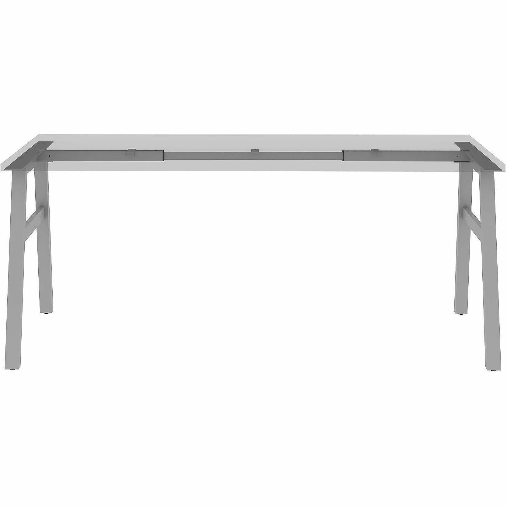 Lorell Table Base - Powder Coated A-shaped, Silver Base - 28.50" Height x 71.60" Width x 23.20" Depth - Metal Base Material - 1 Each
