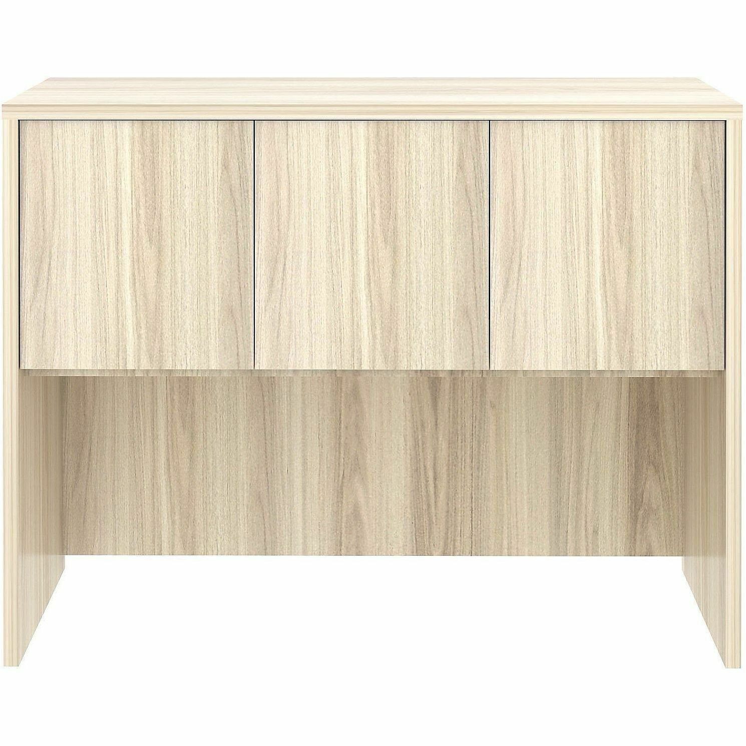 Lorell Essential Series Laminate Desking & Accessory - 36" Height x 48" Width x 15" Depth - 3 Door(s) - Band Edge - Material: Laminate, Metal - Finish: Laminate, Modern Elm - Cam Lock, Durable, Grommet, Cord Management - For Desk, Credenza - 1 Each