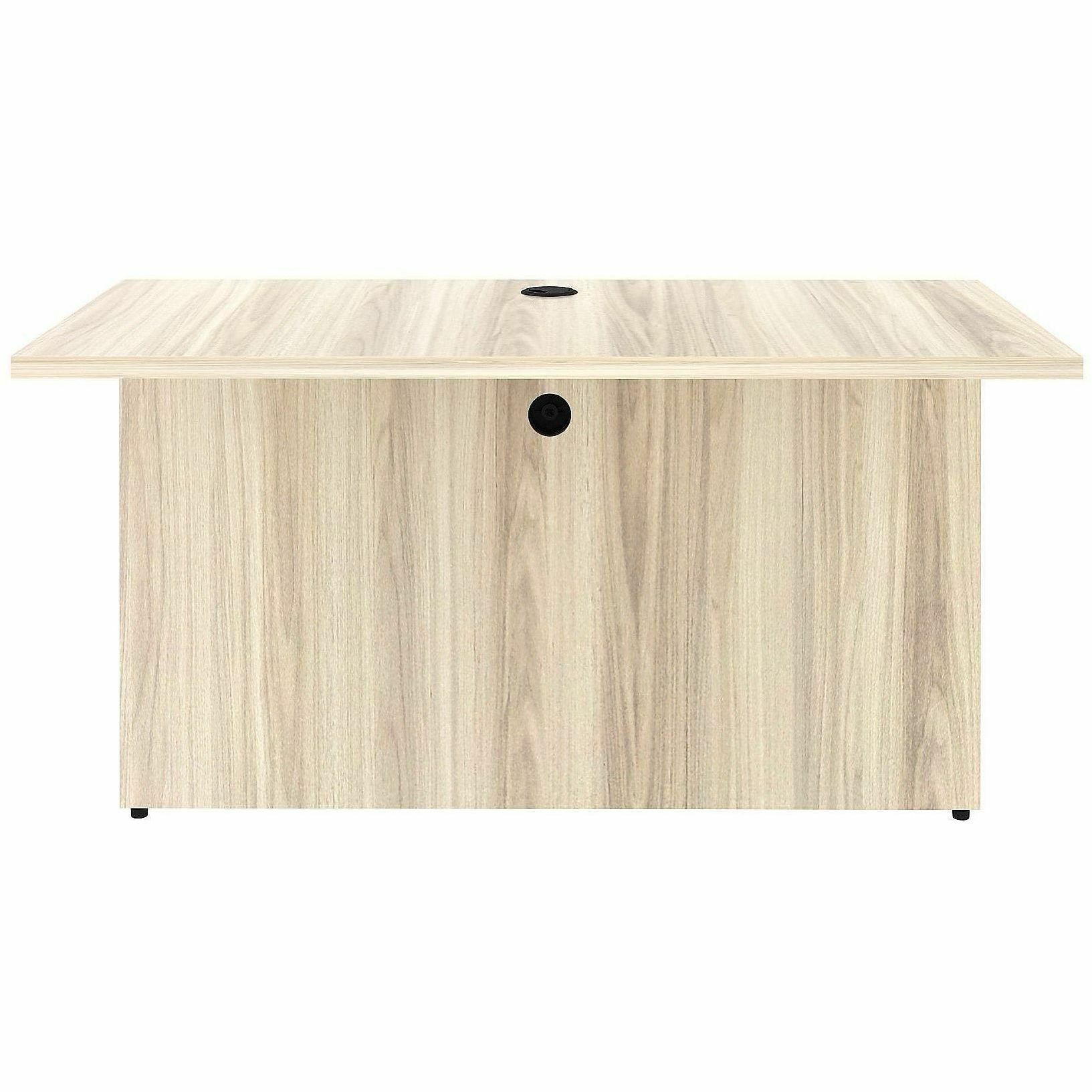 Lorell Essential Series Laminate Desking & Accessory - x 1" Thickness Table Top, 29.5" Height x 48" Width x 24" Depth Bridge - Material: Laminate, Metal - Finish: Modern Elm - Laminate, Modern Elm Table Top - Cam Lock, Durable, Grommet, Back Panel, Cord M