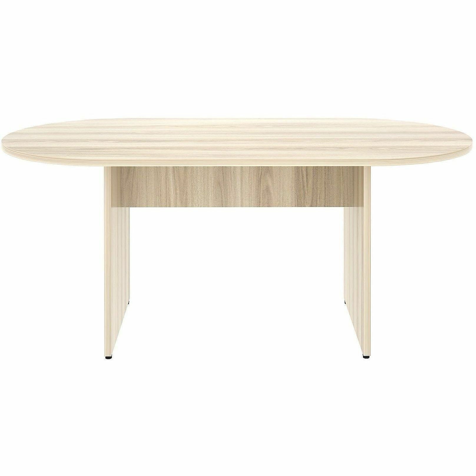Lorell Essentials Oval Conference Tables - 29.5" Height x 72" Width x 36" Depth, x 1.3" Thickness Table Top - Material: Laminate - Finish: Laminate, Modern Elm - Mahogany Laminate Table Top - Adjustable Floor Guide - 1 Each