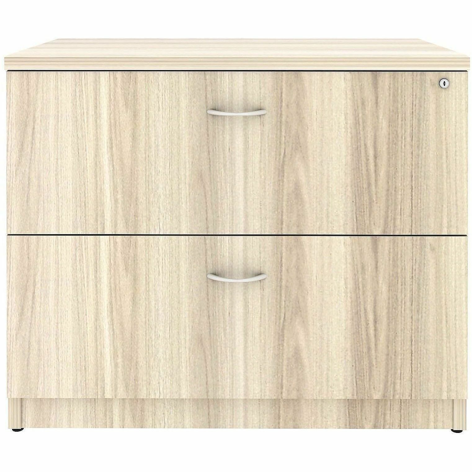 Lorell File Cabinet - 2 x Drawer(s) for File - Lateral - Lockable - Modern Elm
