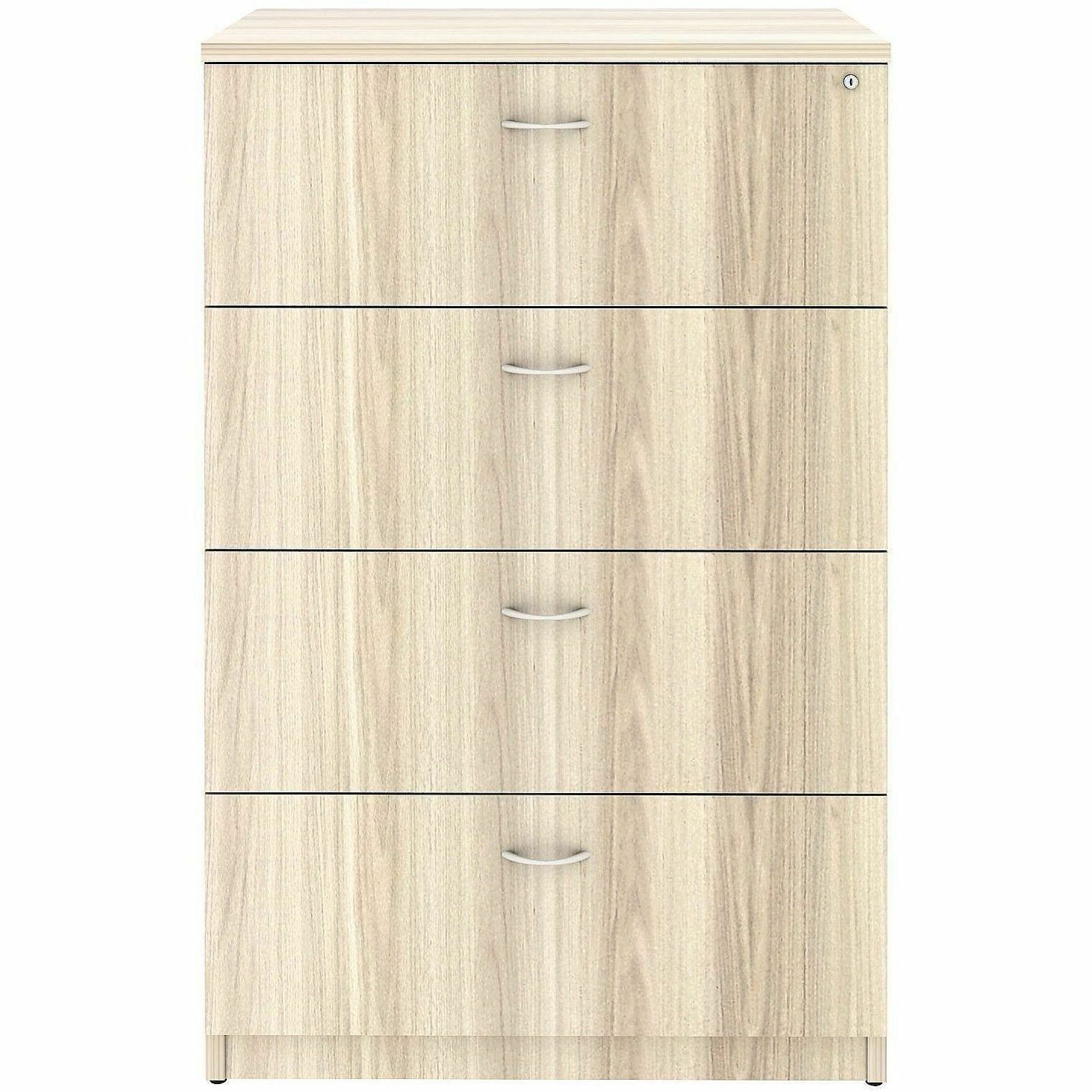 Lorell File Cabinet - 4 x Drawer(s) for File - Lateral - Lockable - Modern Elm - Assembly Required