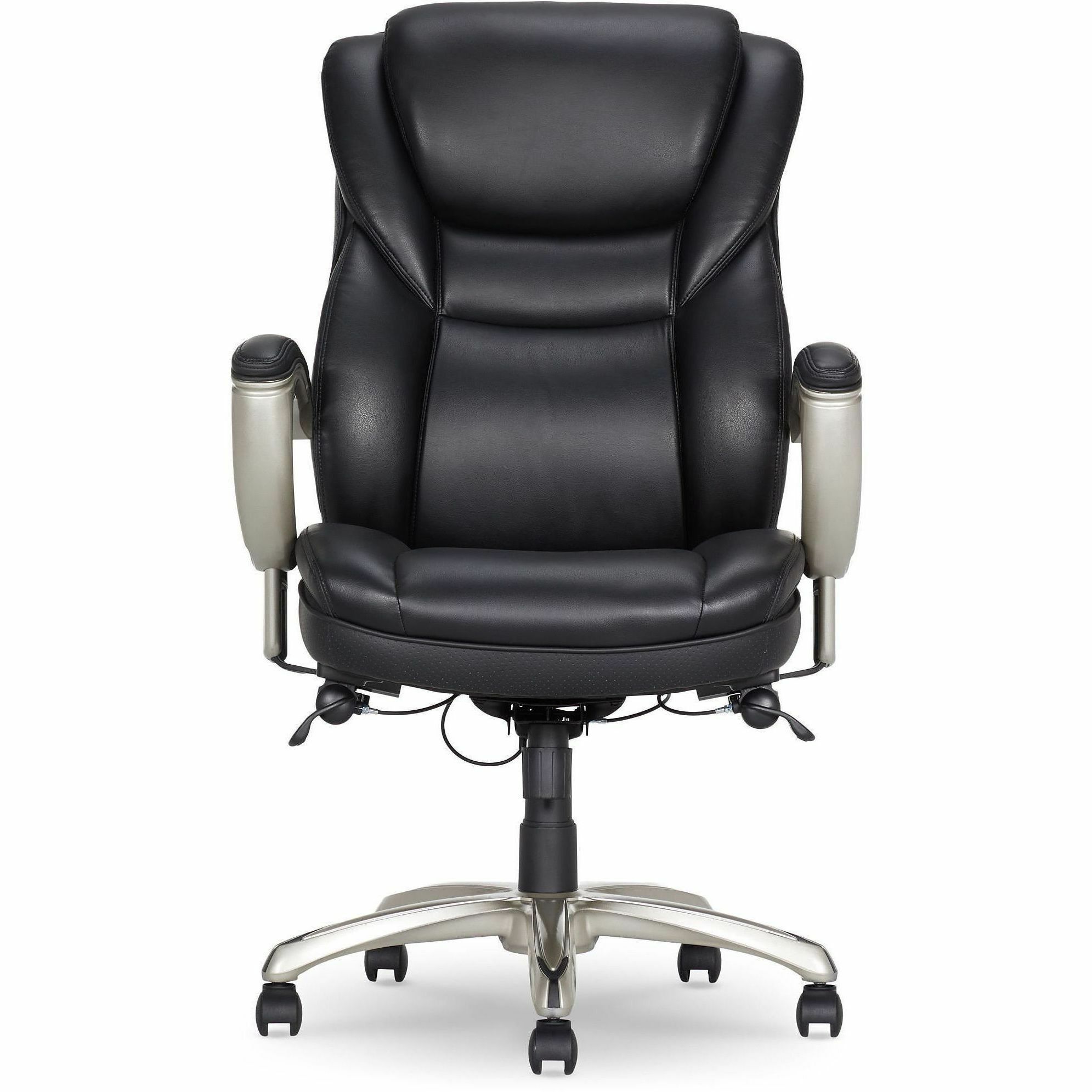 Serta Chair - Black Seat Color - Black Back Color - High Back - Black - MDF, Memory Foam, Bonded Leather - Armrest - 1 Each