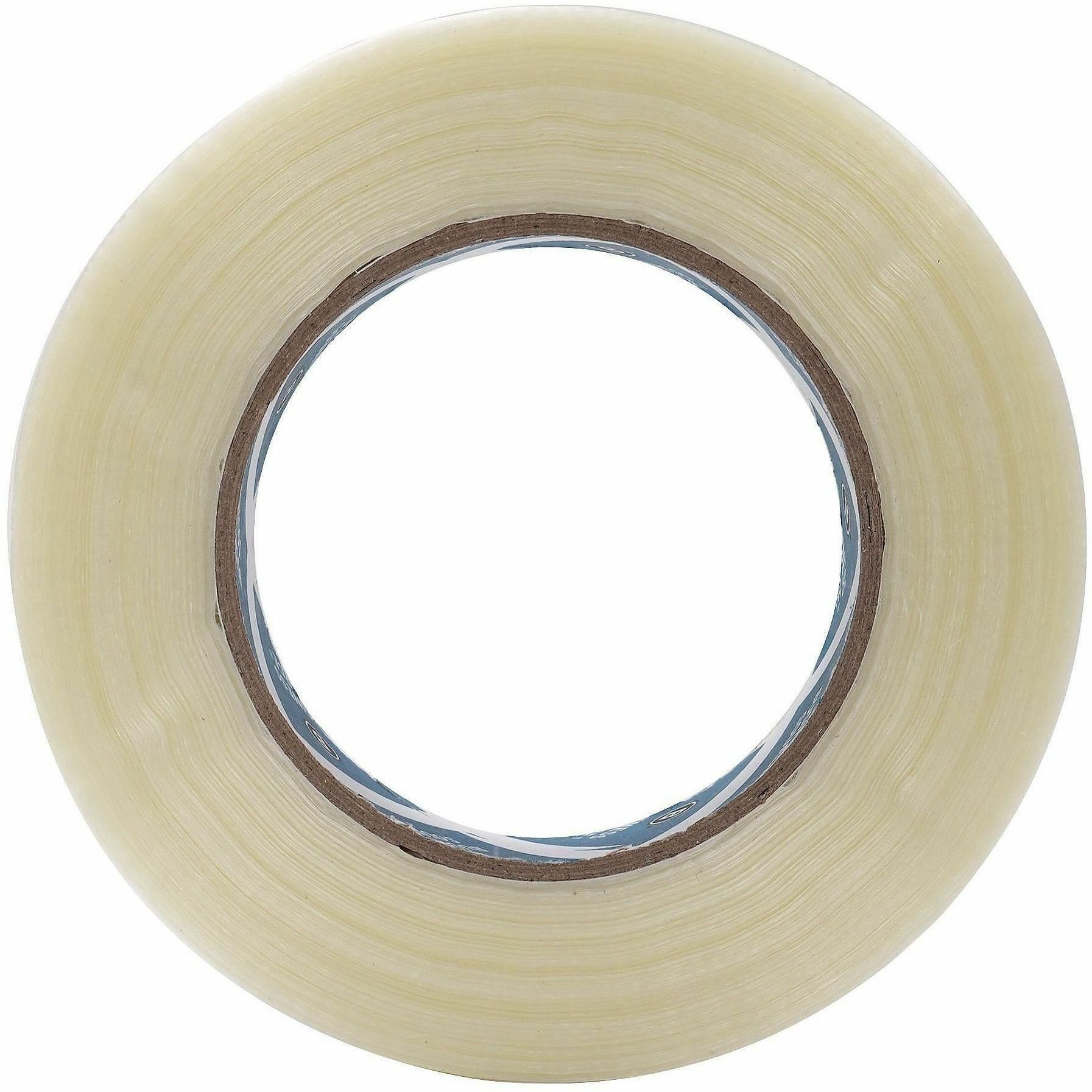 Business Source Filament Tape - 60 yd Length x 1" Width - 3" Core - White - Film (Fiberglass Reinforced) Backing - 1 Roll