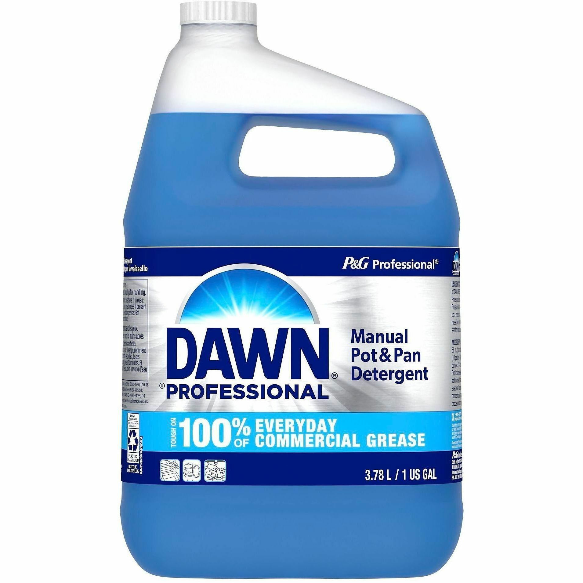 Dawn Manual Pot/Pan Detergent - For Multipurpose - Concentrate - Liquid - 128 fl oz (4 quart) - Original Scent - Recommended For: Food Soil Remover, Grease Remover - Long Lasting - Blue - 2 / Carton