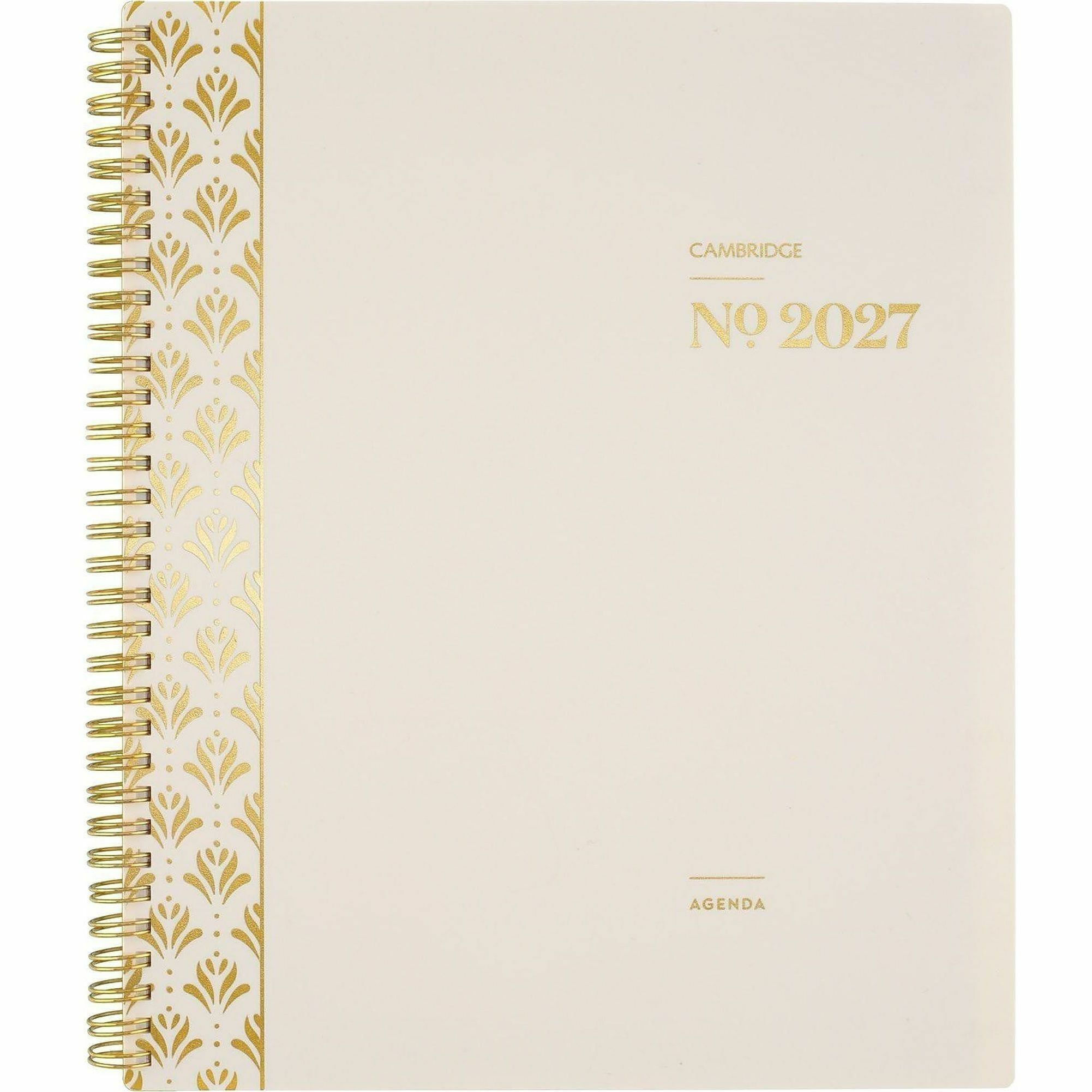 At-A-Glance WorkStyle Focus Planner - Weekly, Monthly - 12 Month - January 2027 to December 2027 - Letter - 8 1/2" x 11" Sheet Size - Twin Wire - Champagne Poly Cover