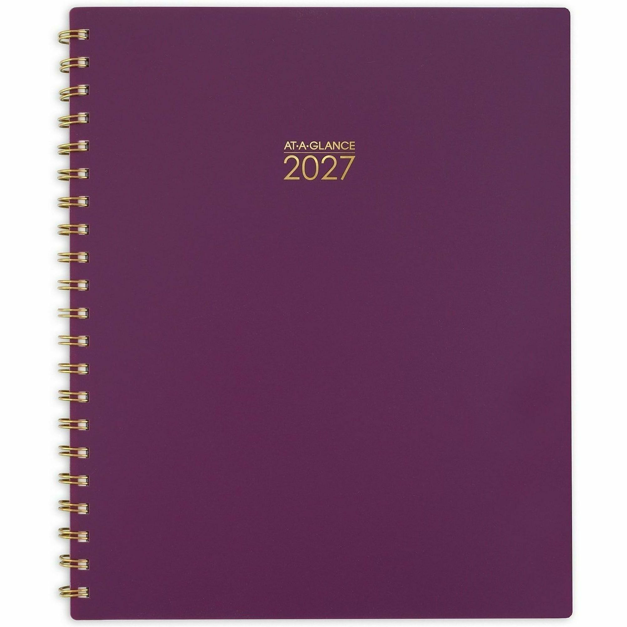 At-A-Glance Harmony Weekly/Monthly Planner - Weekly, Monthly - 13 Month - January 2027 to January 2028 - Letter - 8 1/2" x 11" Sheet Size - Twin Wire - Mulberry Poly Cover