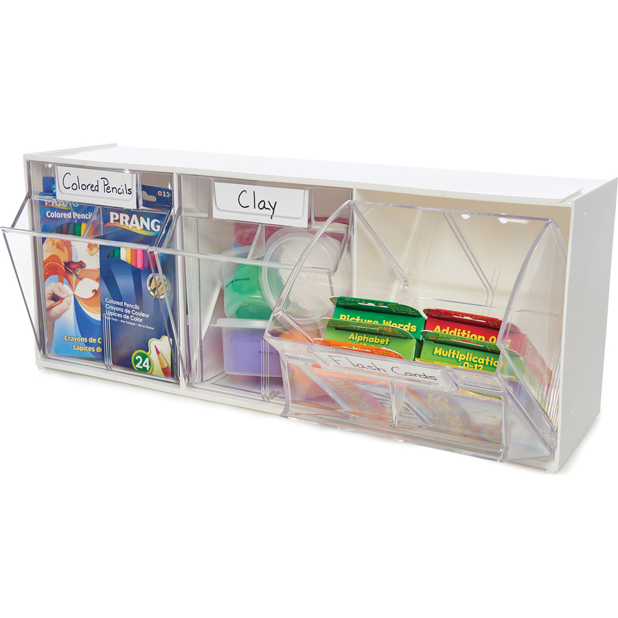 Deflecto Tilt Bin Interlocking Multi-Bin Storage Organizer