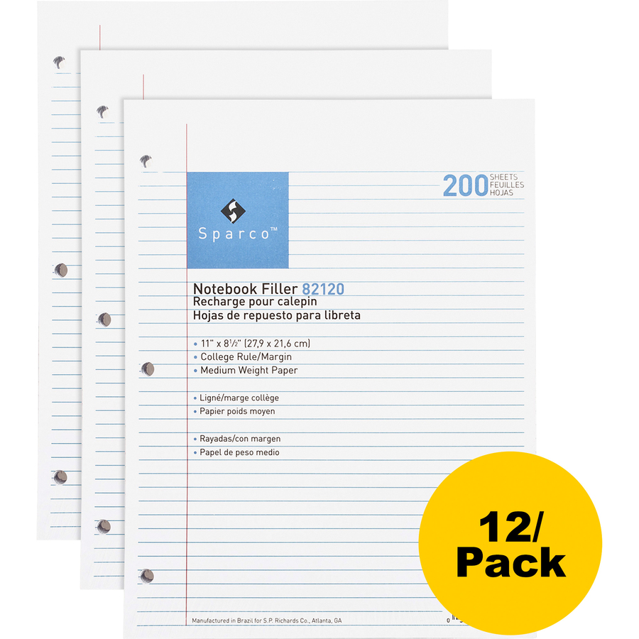 Pacon Composition Paper - Letter Printed - Wide Ruled - 0.375 Front  Line(s) Space - 16lb Basis Weight - Letter 8.5 x 11 - White Paper - Bond  Paper - 500 / Ream - No Margin 