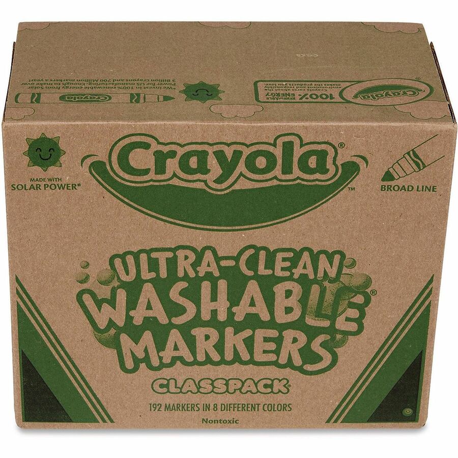 Crayola Classpack Washable Marker - Fine Marker Point - Washable - Assorted Ink - Water Based - 1 / Box