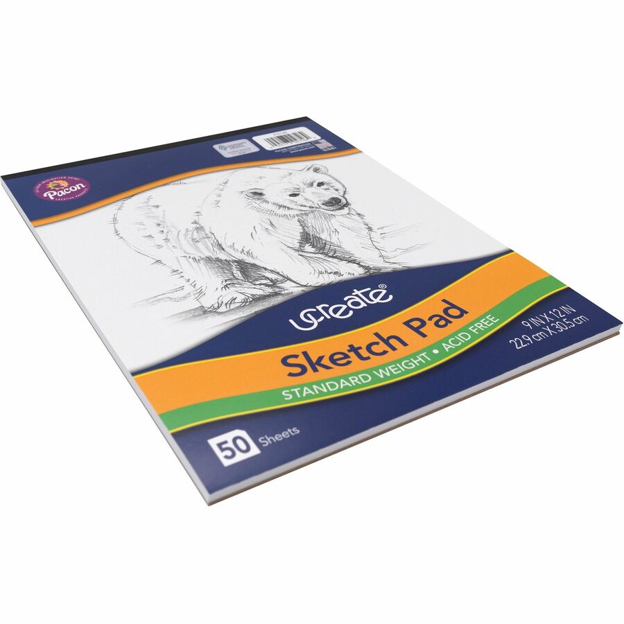 Sketch Pad,9 x 12, 50 Sheets - 12 / White