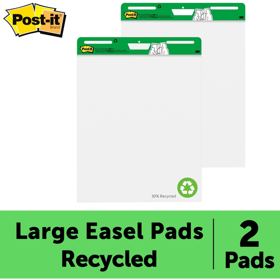 3M Tabletop Easel Pad, Super Sticky, 20 Sht, 20x23, Plain WE (MMM563R)