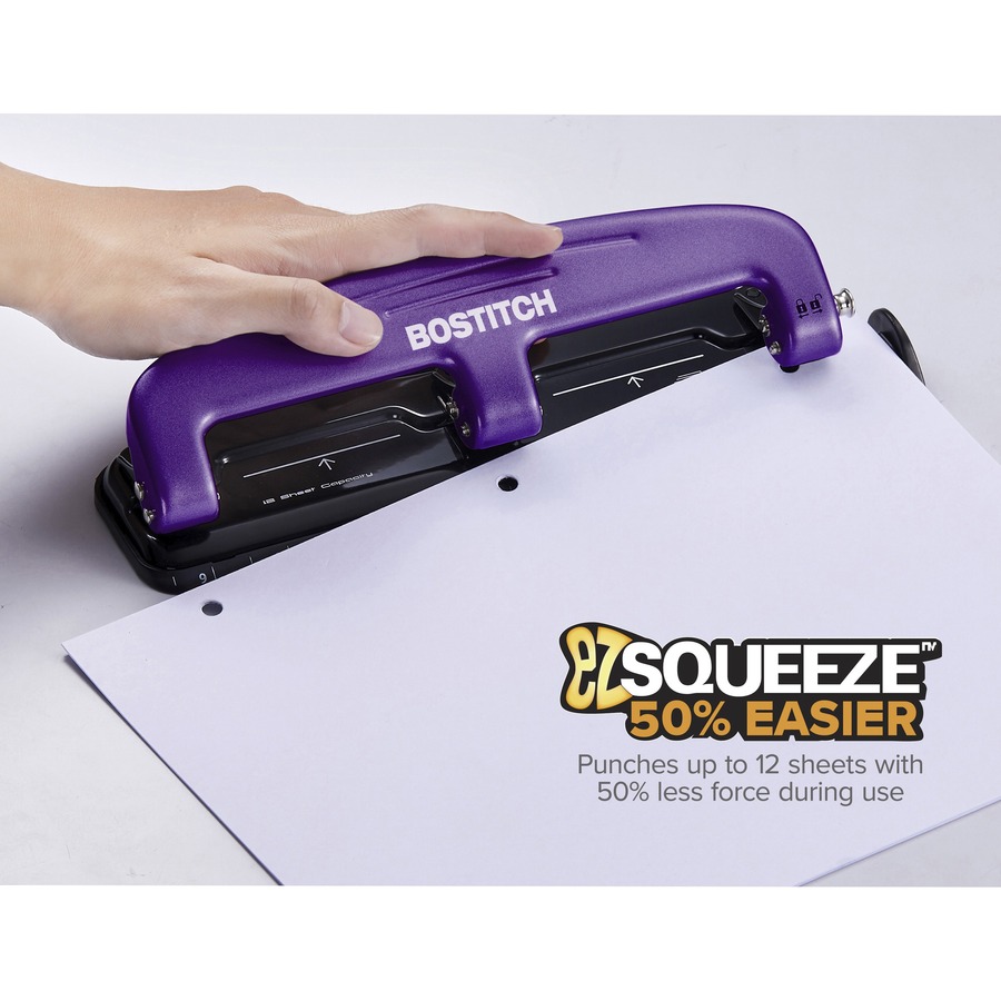 Bostitch EZ Squeeze 12 Three-Hole Punch - ACI2101 