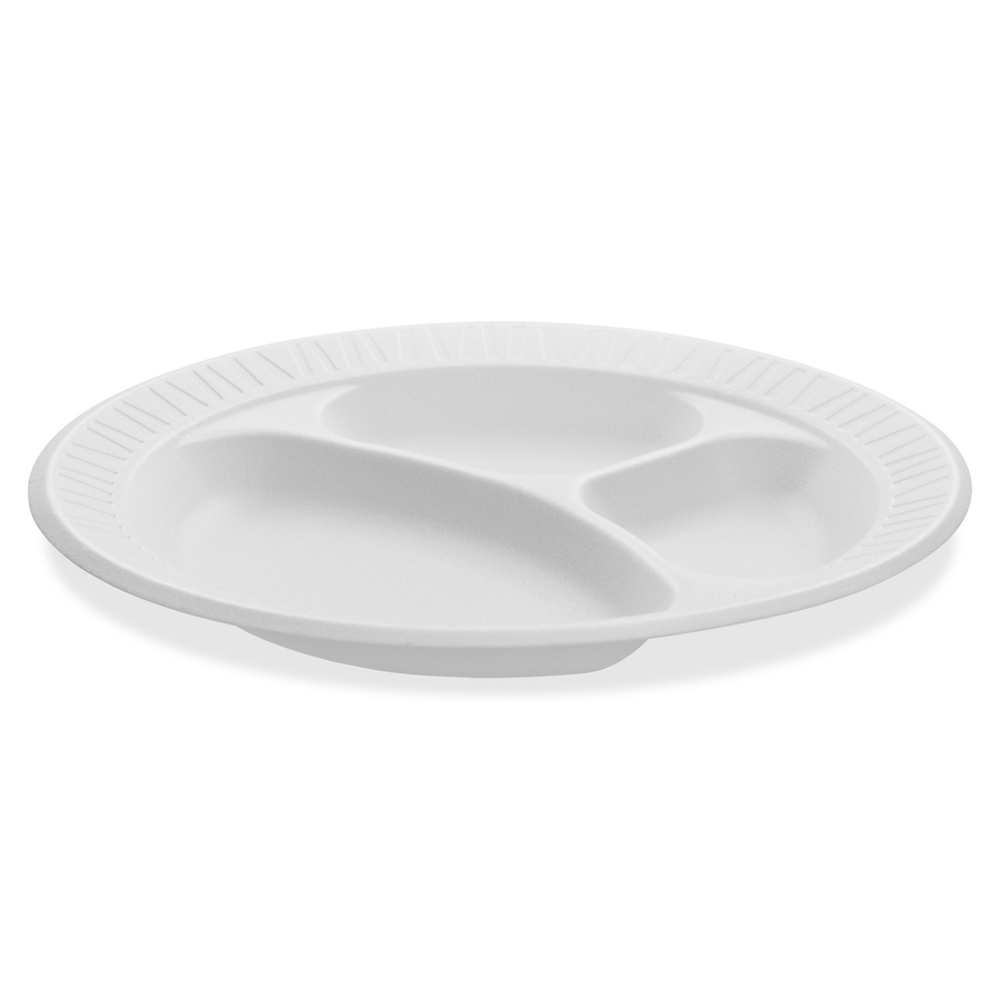 Solo Concorde Foam Plates, White, 125/Pack (9PWCR)