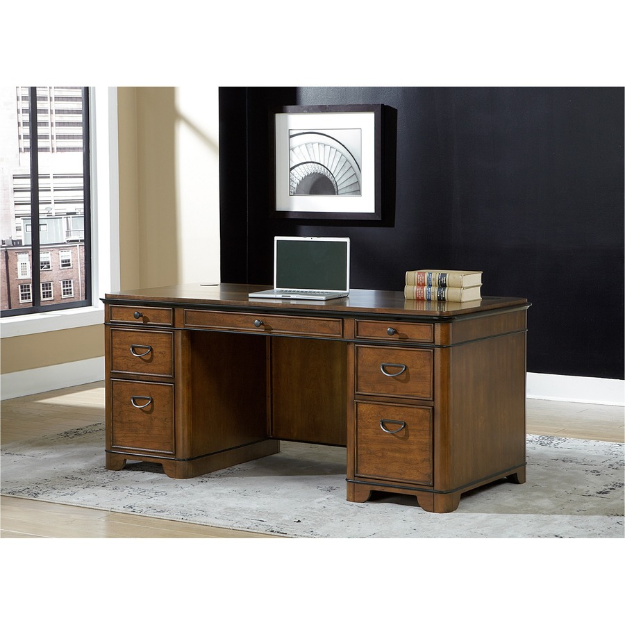 Kathy Ireland Kensington Double Pedestal Desk - 6-Drawer