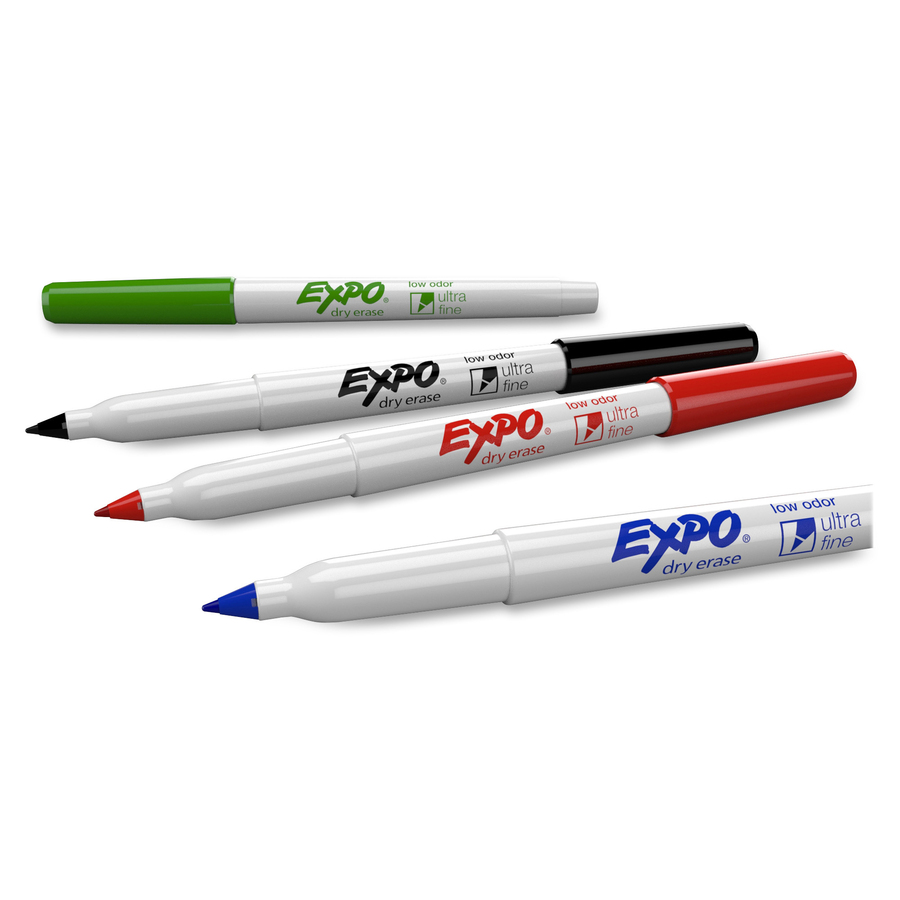 EXPO Low Odor Dry Erase Markers Ultra Fine Point Assorted Colors