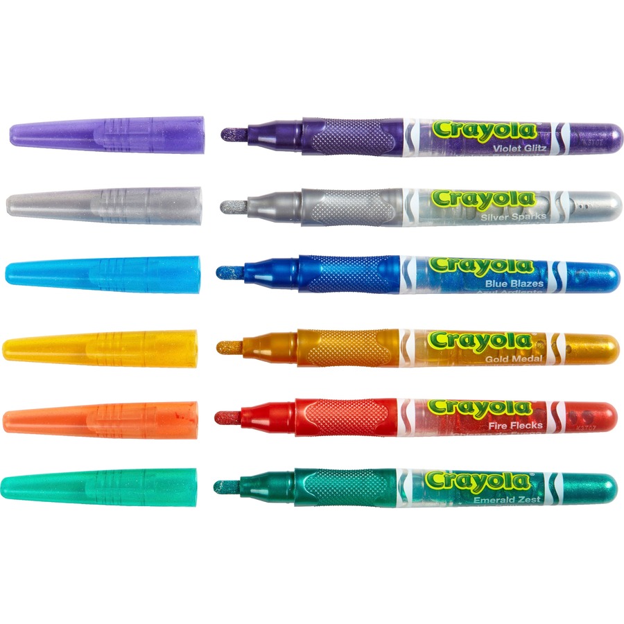 Crayola Marker - 4 mm Marker Point Size - Chisel, Conical Marker Point  Style - Retractable - Assorted Water Based Ink - Assorted Plastic Barrel -  10 Box 