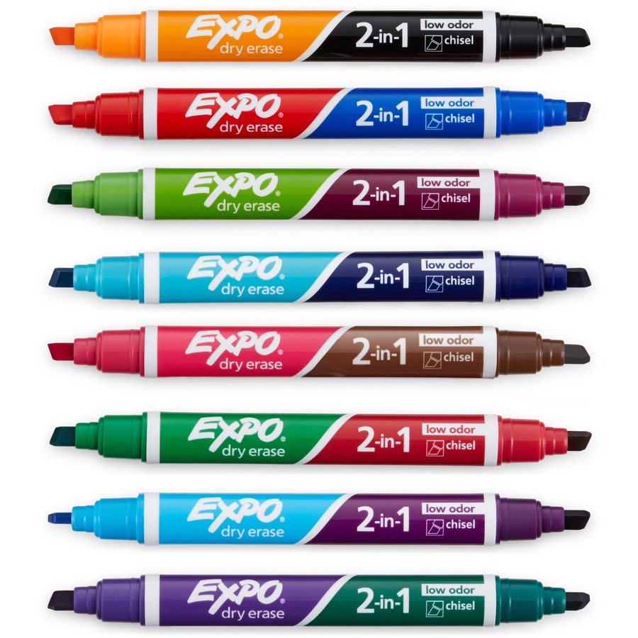 Avery Marks A Lot Dry Erase Markers Chisel Tip Desk Style Assorted Pack Of  8 Markers - Office Depot