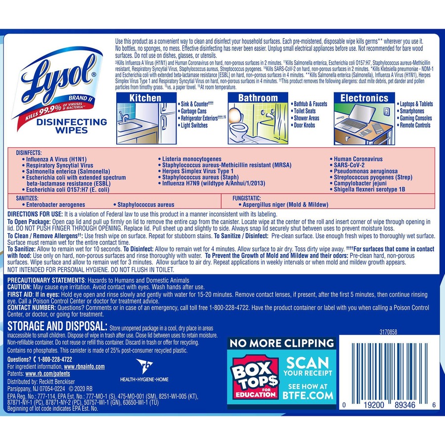 Picture of Lysol Disinfecting Wipes