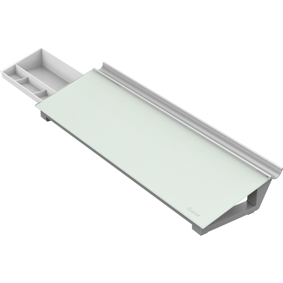 Quartet GDP186 18 x 6 White Frameless Glass Dry Erase Desktop Computer Pad