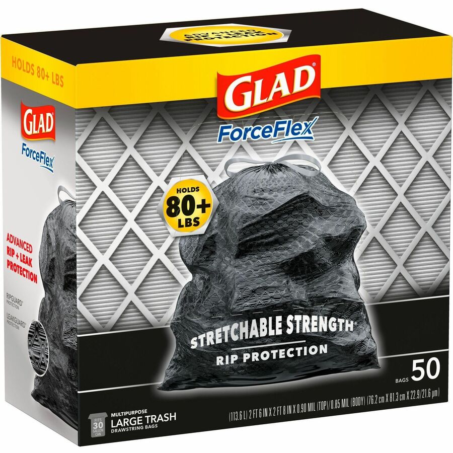 Glad ForceFlexPlus Drawstring Large Trash Bags 