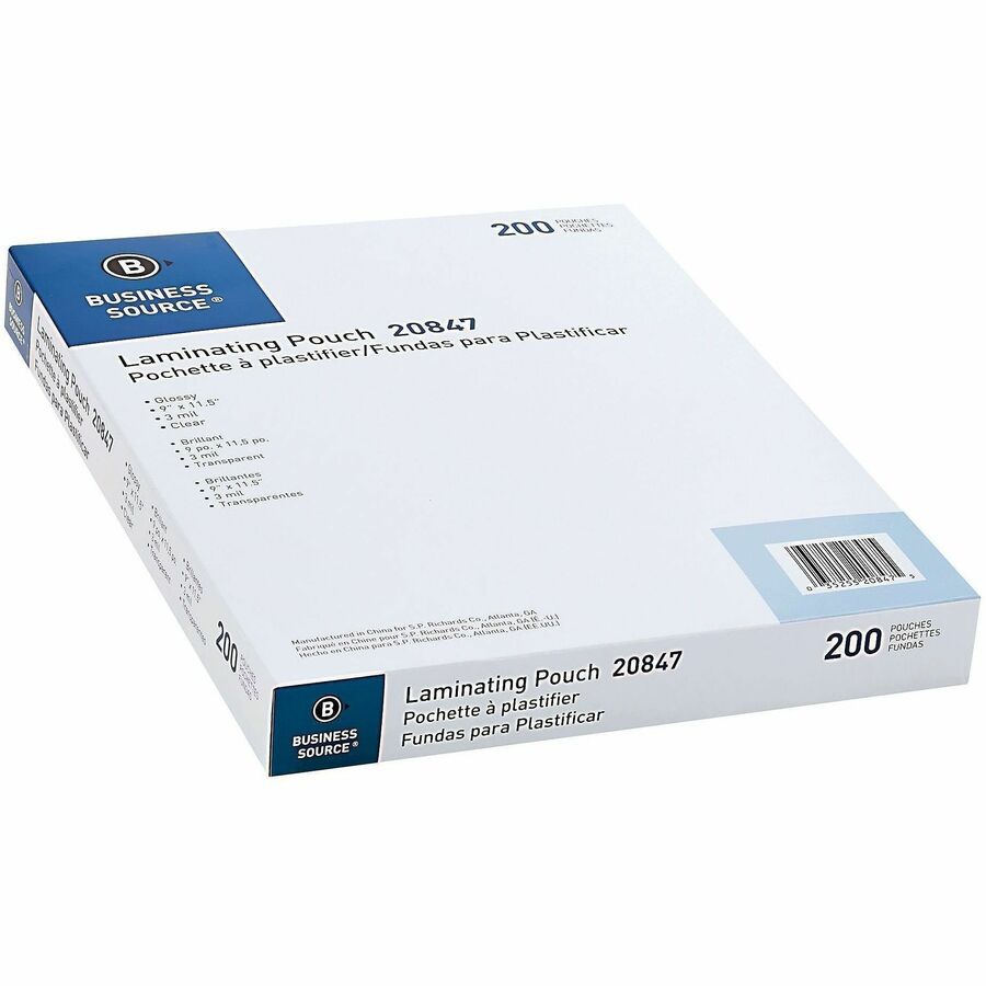 Business Source 3 mil Laminating Pouches