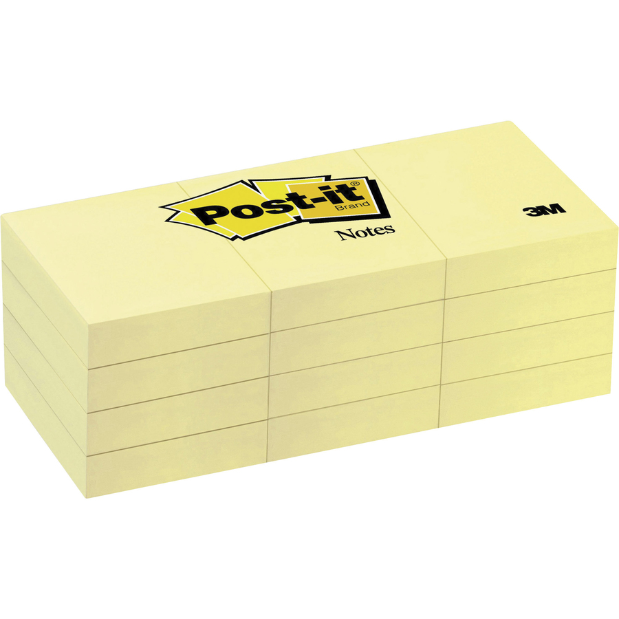 Post-It Notes Value Pack, 1.5 in x 2 in, Canary Yellow, 24 Pads