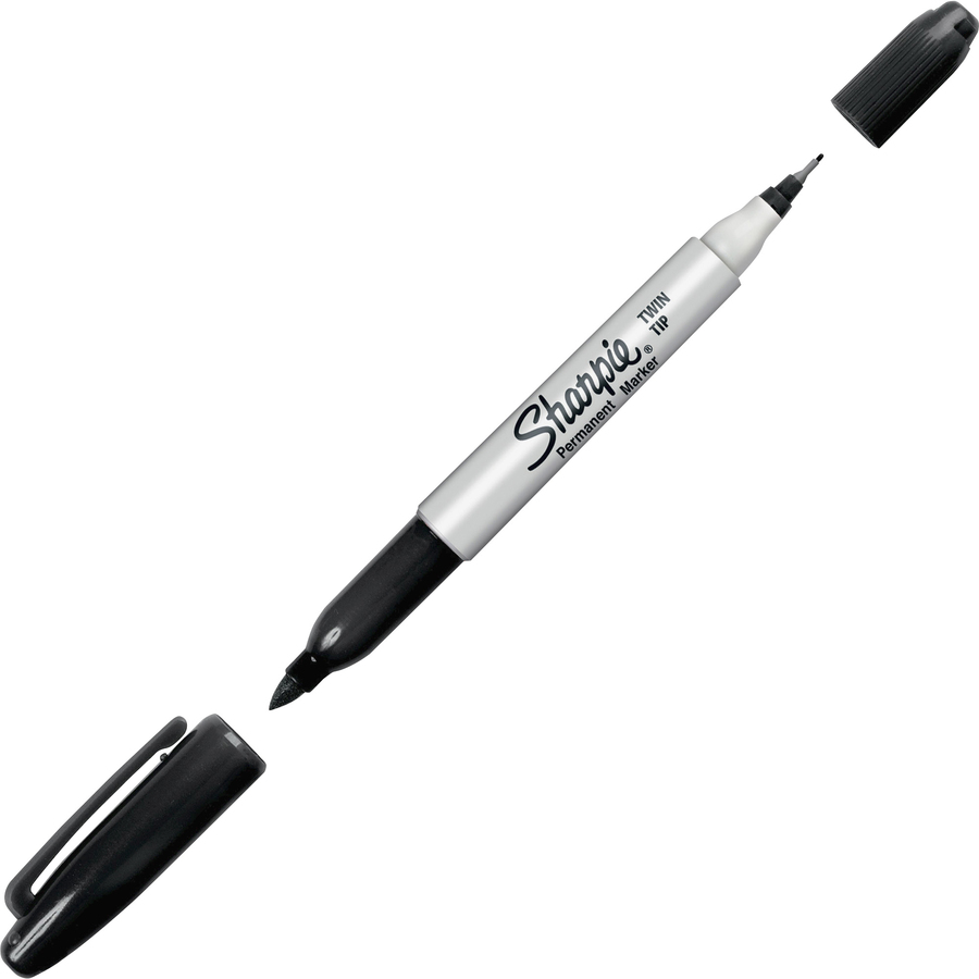 Bic Intensity Permanent Markers, Fine, Silver Barrels, Black Ink, Box of 200 Markers