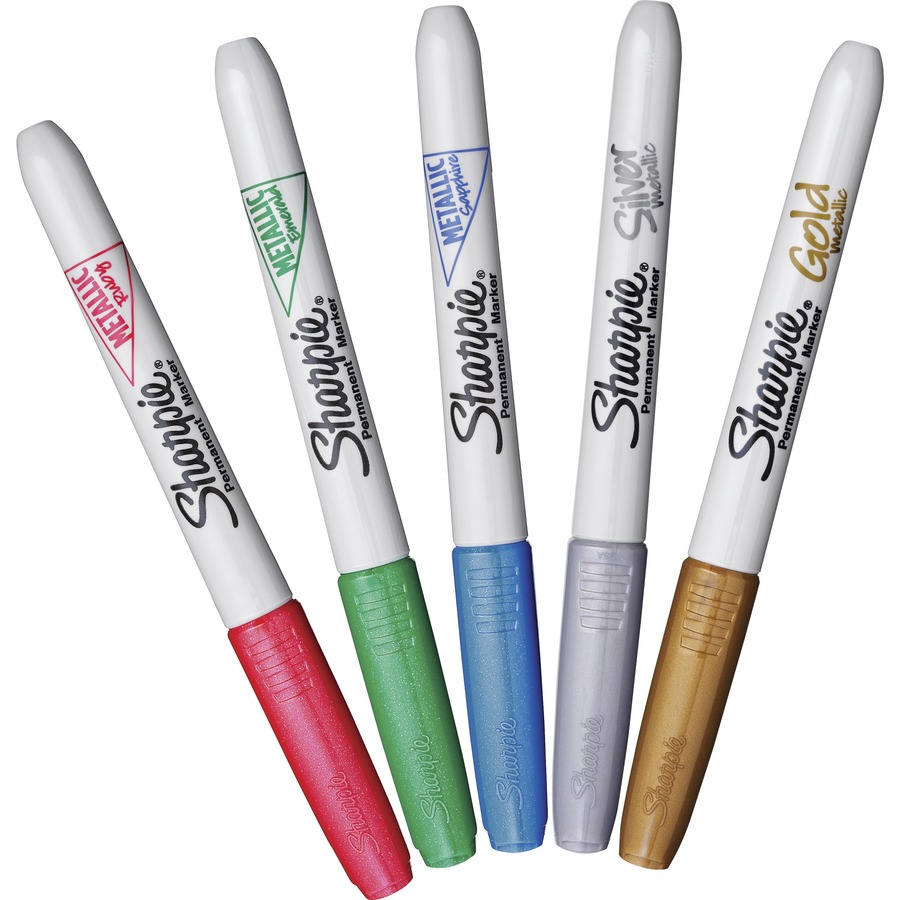 Sharpie Metallic Permanent Marker - Fine Pen Point - Bold Marker  PointAlcohol Based Ink - 6 / Set - R&A Office Supplies