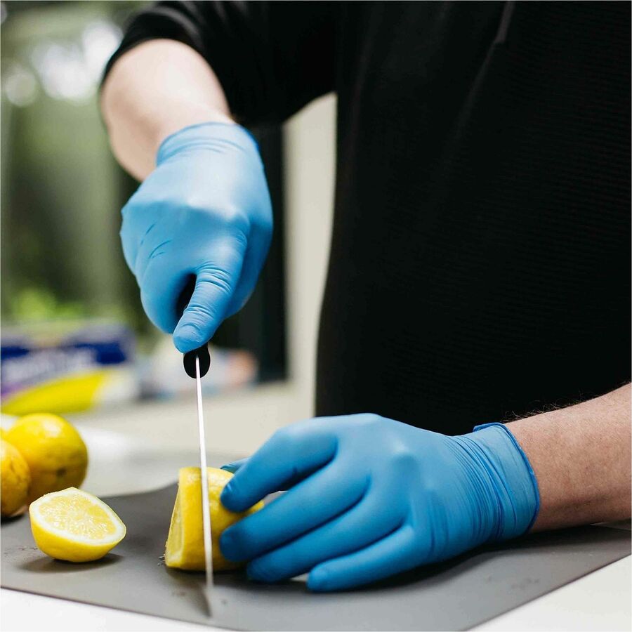 Picture of Ammex X3 Blue Nitrile Industrial Latex Free Disposable Gloves (Case of 1000)