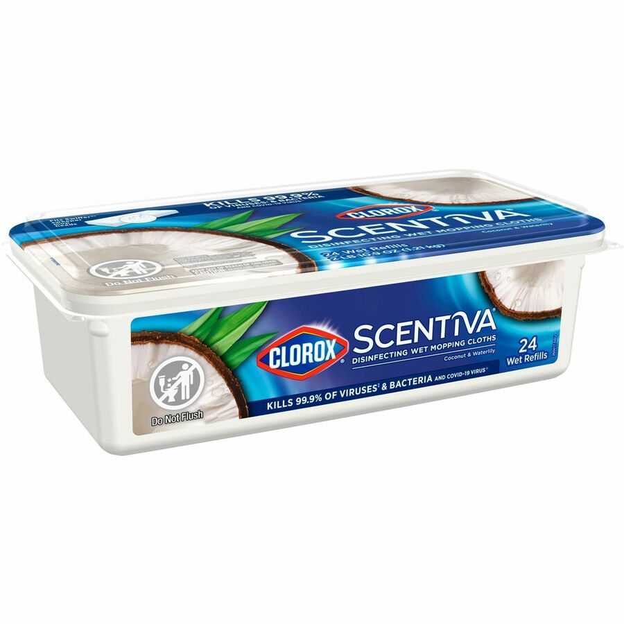 Picture of Clorox Scentiva Disinfecting Wet Mopping Cloth Refills - Coconut & Water Lily