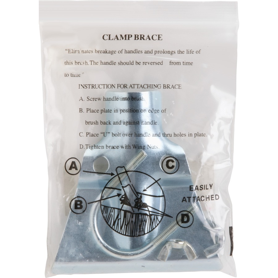 Impact Gray Bristles Broomhead Block - Plastic Bristle - Brown, Gray - 6 / Carton