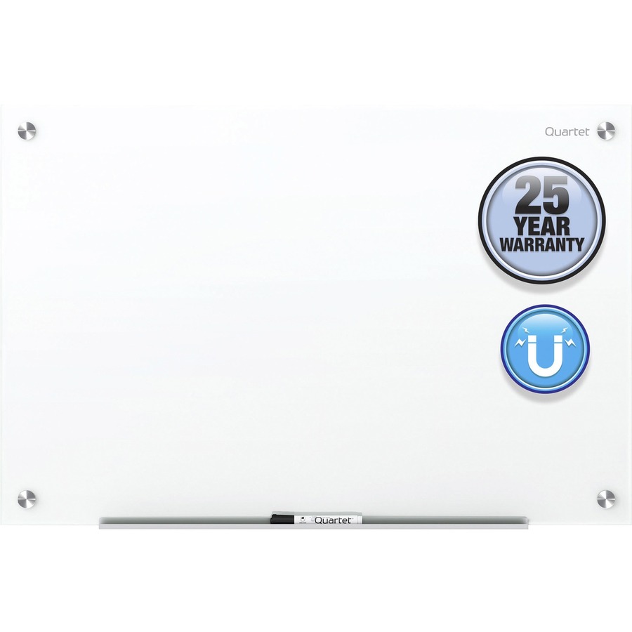 Infinity Glass Dry Erase Board, Magnetic, 48x36, White - Quartet