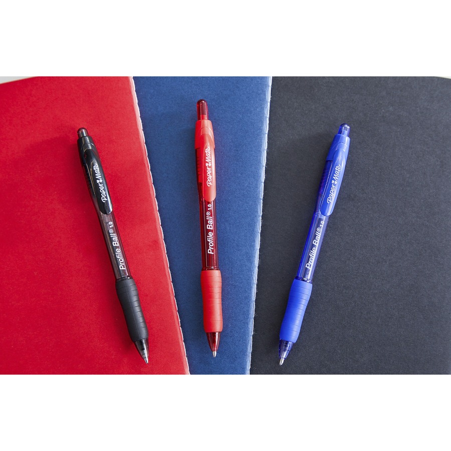 Paper Mate Profile Retractable Ballpoint Pens - Bold, Medium Pen Point -  Retractable - Black - Metal, Stainless Steel Barrel - 2 / Pack - R&A Office  Supplies