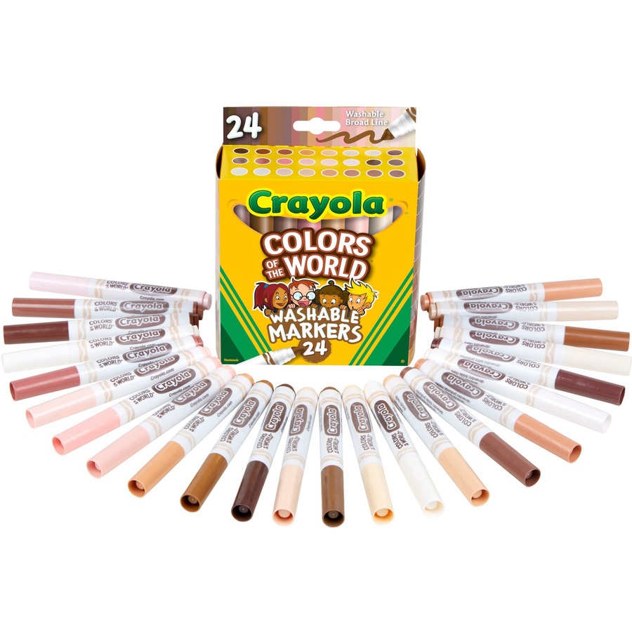 Crayola Ultra-Clean Washabe Large Crayons - Assorted, Almond, Rose, Gold -  24 / Pack