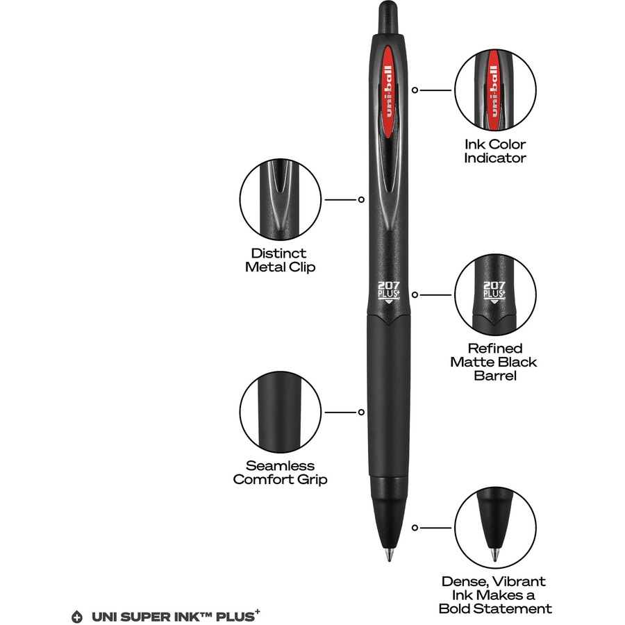 Uni-ball Gel Medium Point Pens, Red Ink - Dozen