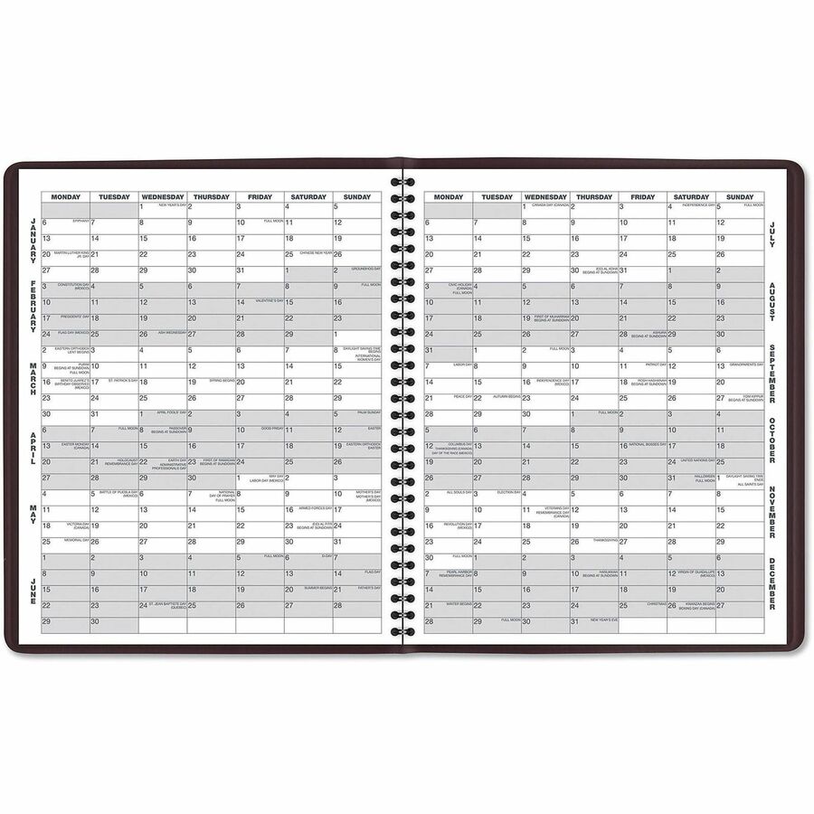 At-A-Glance 2025 Monthly Planner, Winestone, Large, 9" x 11" - Large - Monthly - 15 Month - January 2025 to March 2026 - 1 Month Double Page Layout - 9" x 11" Sheet Size - White Sheet - Wire Bound - Winestone Cover - Bleed Resistant Paper, Writable Surfac