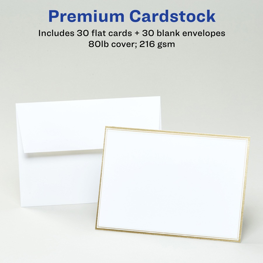 Black Foil Invitation, Flat Card 5x7, Radiant White Cardstock, 80lb