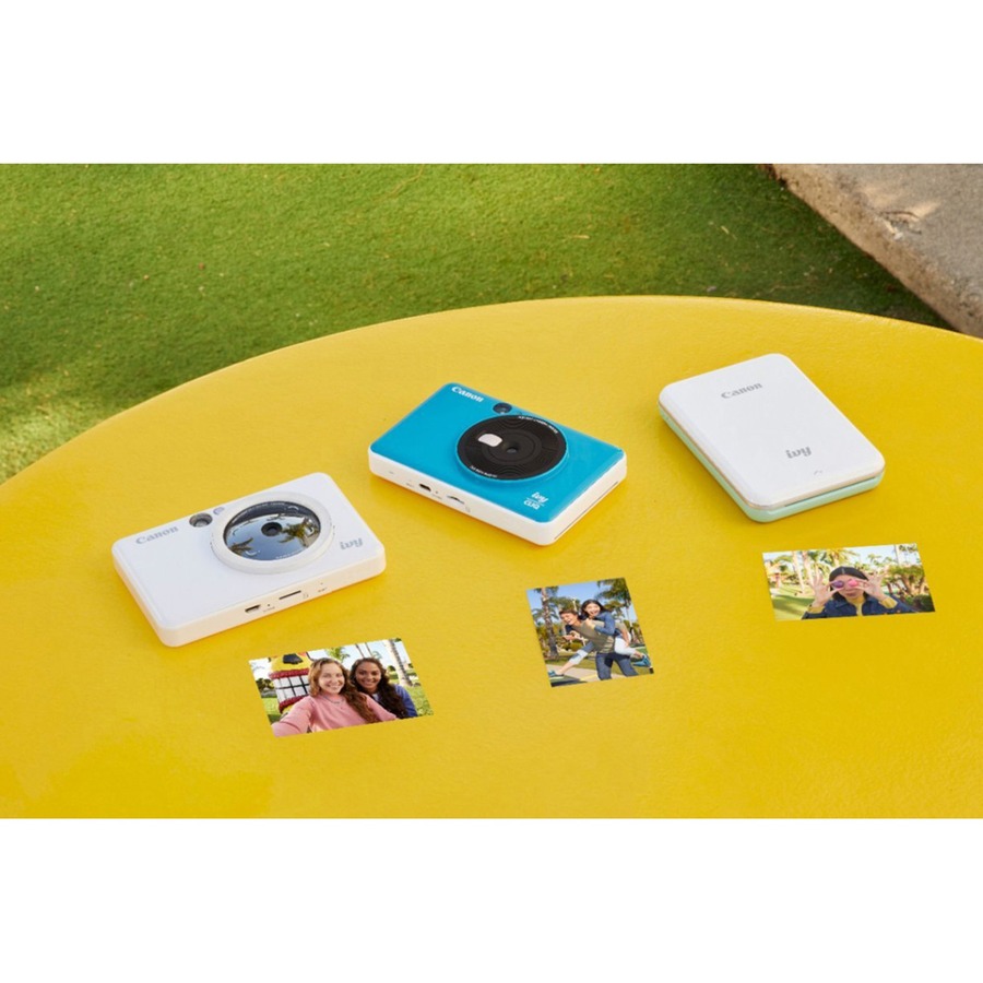 Canon IVY 2 Mini Photo Printer, Print from Compatible iOS & Android  Devices, Sticky-Back Prints, Pure White + Canon ZINK Photo Paper Pack, 50  Sheets