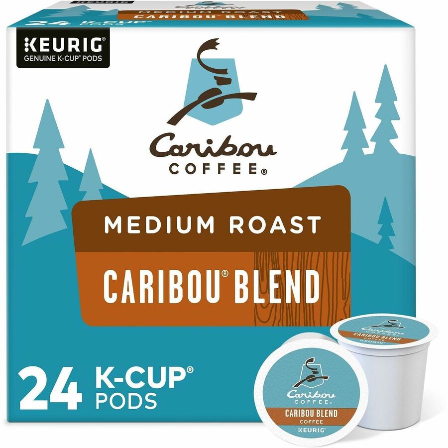Caribou Coffee® K-Cup Blend Coffee - Compatible with Keurig K-Cup Brewer - 24 K-Cup - K-Cup - Caribou Blend - 4 / Carton