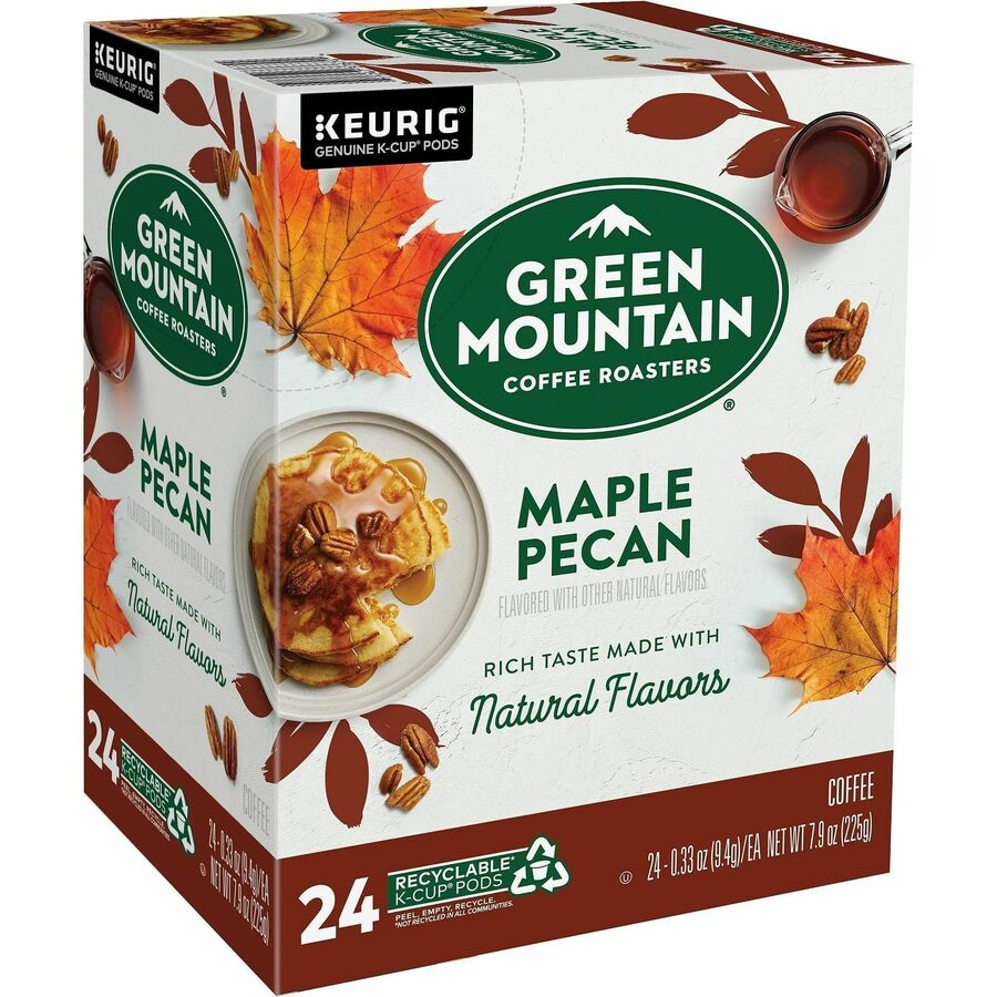 Green Mountain Coffee Roasters® K-Cup, Pod Maple Pecan Coffee - Compatible with Keurig K-Cup Brewer - Light - 24 K-Cup - K-Cup, Pod - Maple Pecan, Maple, Butter Pecan - Kosher - 4 / Carton
