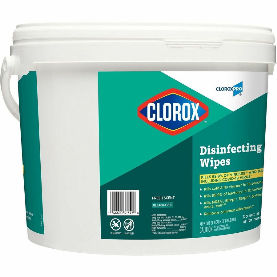 Clorox Scented Disinfecting Wipes - For Multi Surface, Multipurpose - Wipe - Fresh Scent - Recommended For: Bacteria Remover, Germs Remover, Virus Remover, Pet Dander Remover, Allergen Remover, Pollen Remover, Grass Remover, Soap Scum Remover - Anti-bacte