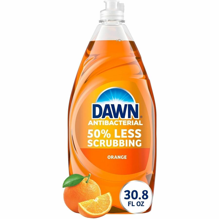 Dawn Antibacterial Dish Soap - For Dish, Hand - Liquid - 30.8 fl oz (1 quart) - Orange Scent - Recommended For: Grease Remover, Bacteria Remover, Germs Remover, Grime Remover - Residue-free, Streak-free, Anti-bacterial - Orange - 8 / Carton