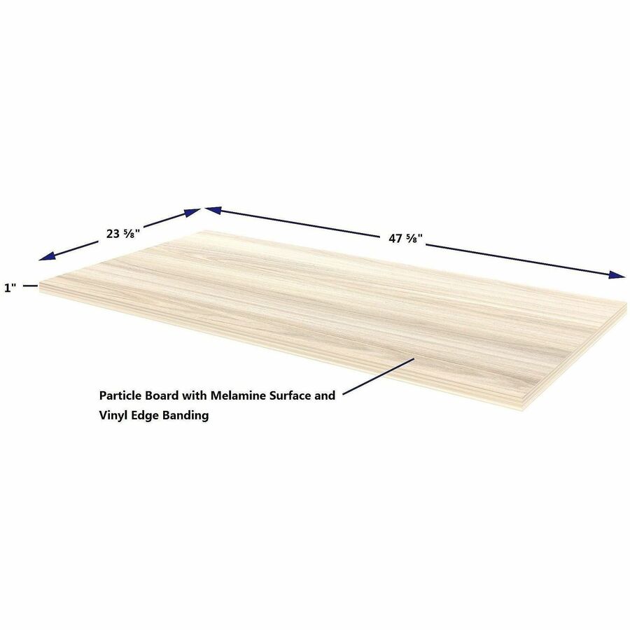 Lorell Multipurpose Tabletops - Laminated Rectangle Top - 24" Table Top Width x 48" Table Top Depth x 1" Table Top Thickness - 1" Height - Training, Multipurpose - Assembly Required - Modern Elm - Particleboard Top Material - 1 Each