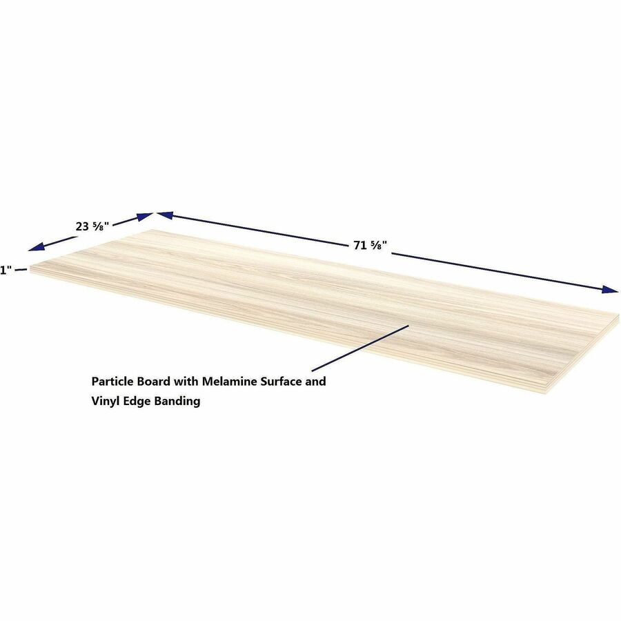 Lorell Multipurpose Tabletops - Laminated Rectangle Top - 24" Table Top Width x 72" Table Top Depth x 1" Table Top Thickness - 1" Height - Training, Multipurpose - Assembly Required - Modern Elm - Particleboard Top Material - 1 Each